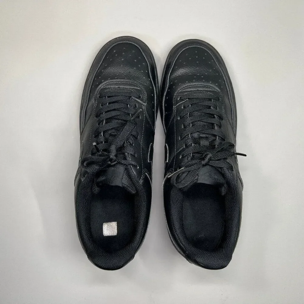 Nike Court‎ Vision Low Shoes Men's Size 11 Black Leather Classic Retro Sneakers
